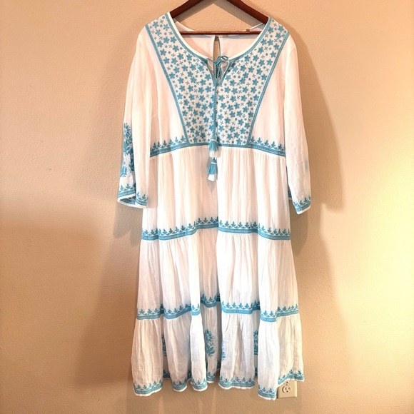 Soft Surroundings Juniper Embroidered Dress, XL, Boho Beach Light Airy Vacation - Picture 9 of 16